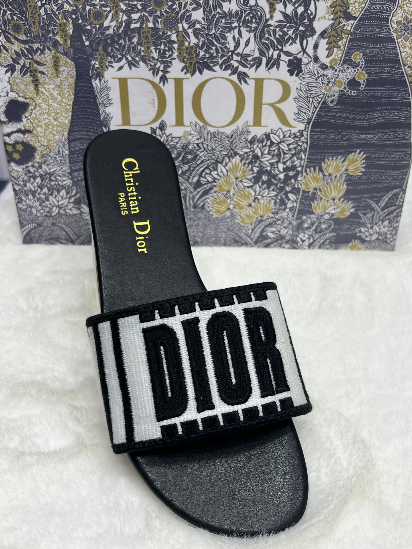 Premium Designer Inspired Slide with Embroidered Strap