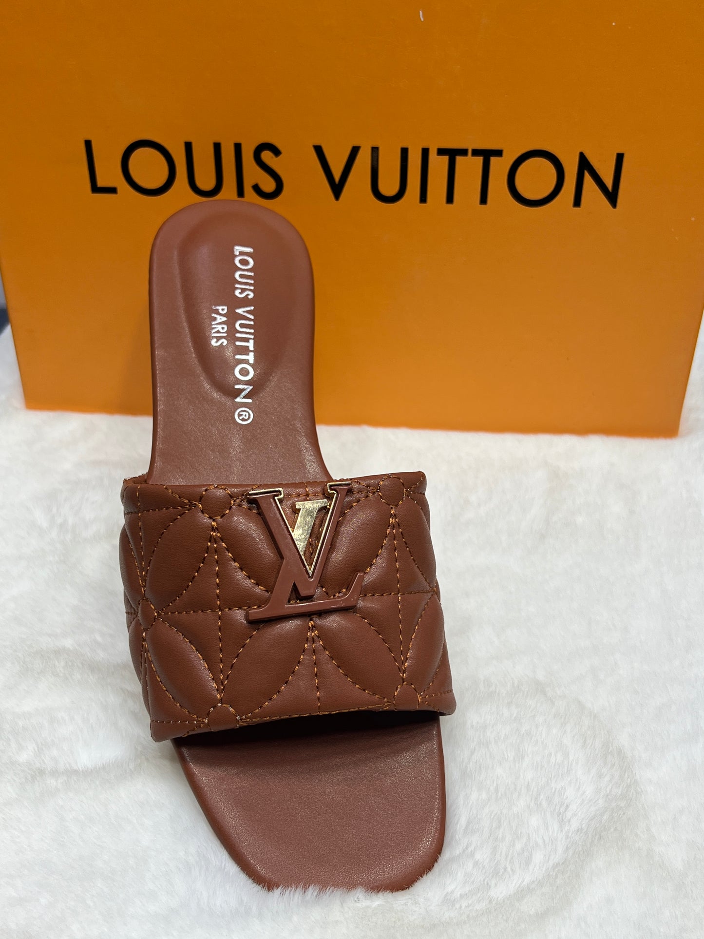LV Quilted Slides for Women – Imported Designer Premium Quality with Box (Designer Inspired)