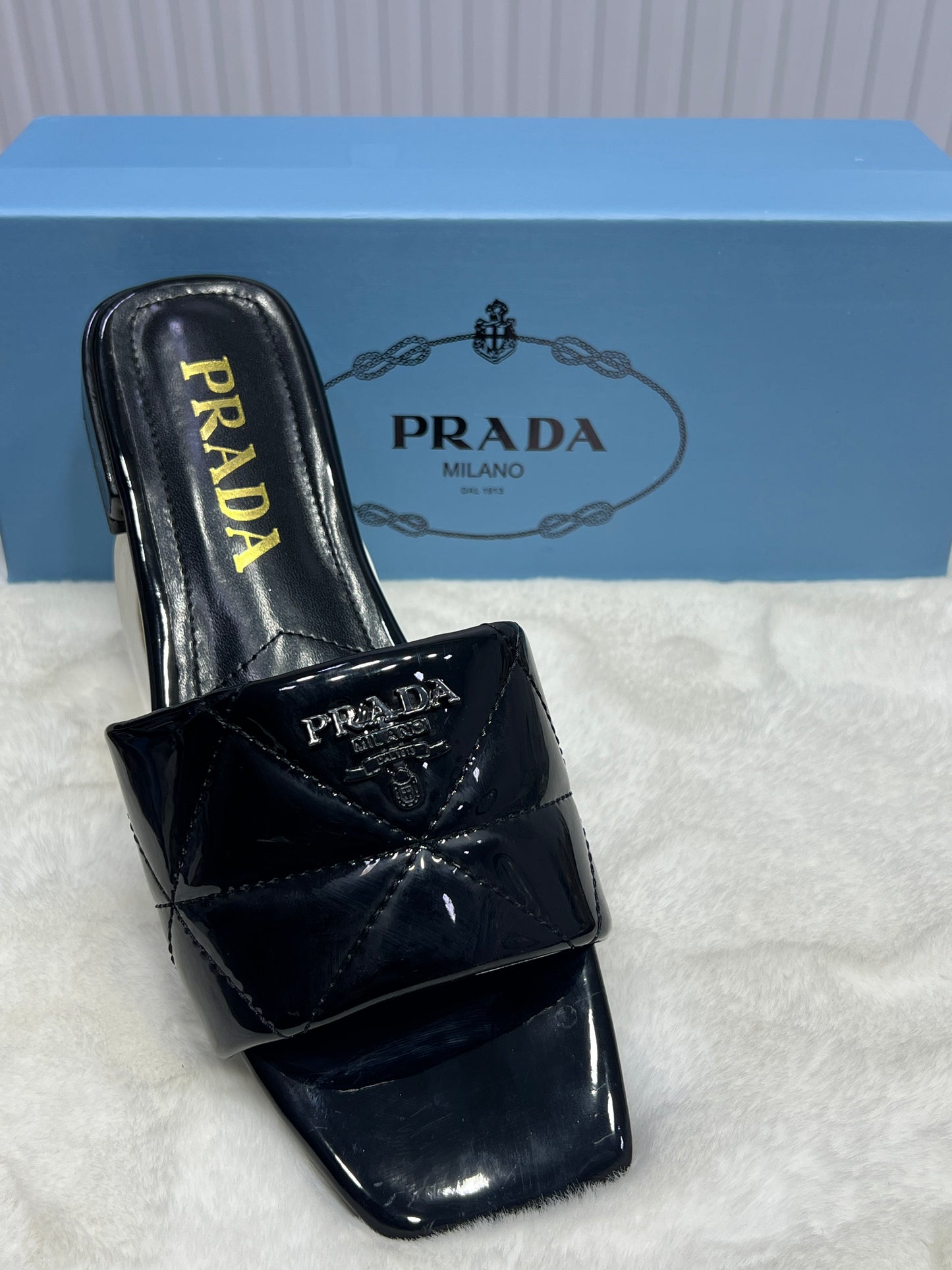 Prada Milano Quilted Flat Slides for Women (Slip-On Sandals) (Designer Inspired)