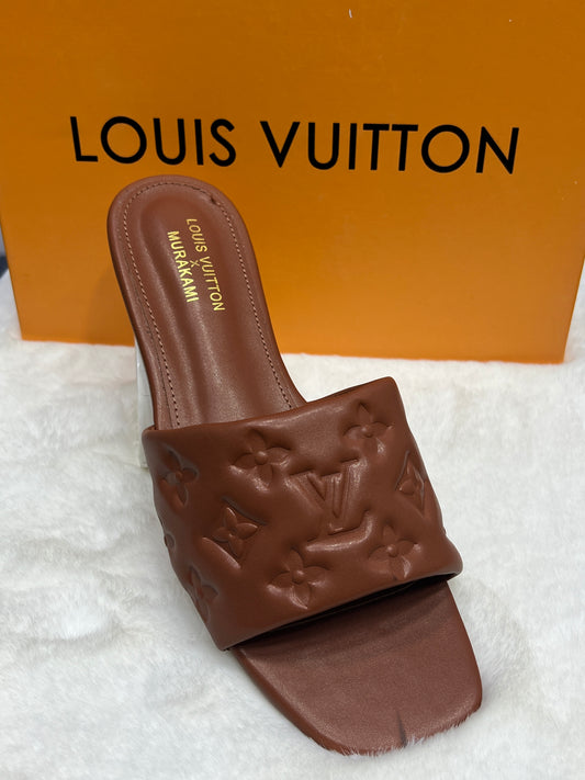 LV Embossed Flat Mules (Designer Inspired)