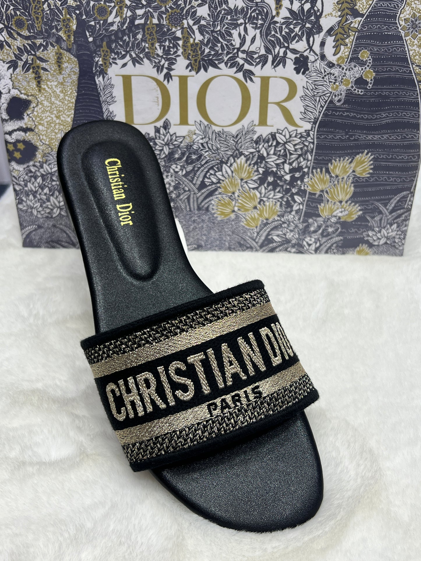 Christian Dior Paris Flat Slides (Designer Inspired)