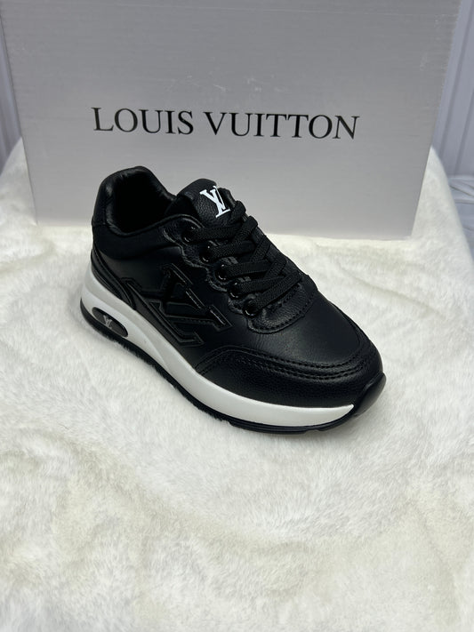 Kids Premium Casual Sneakers –  Black & White Sporty Style Shoes