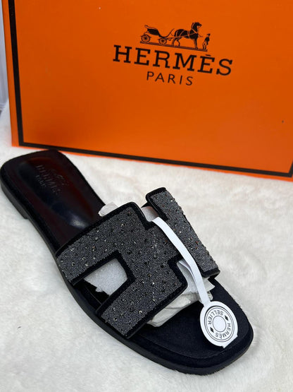 Luxury H-Style Ladies Designer Slides 